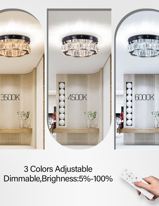 Stainless Steel Base round Crystal Chandelier