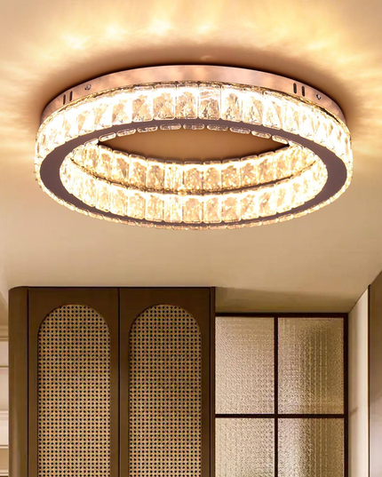 Round LED K9 Crystal Ceiling Light
