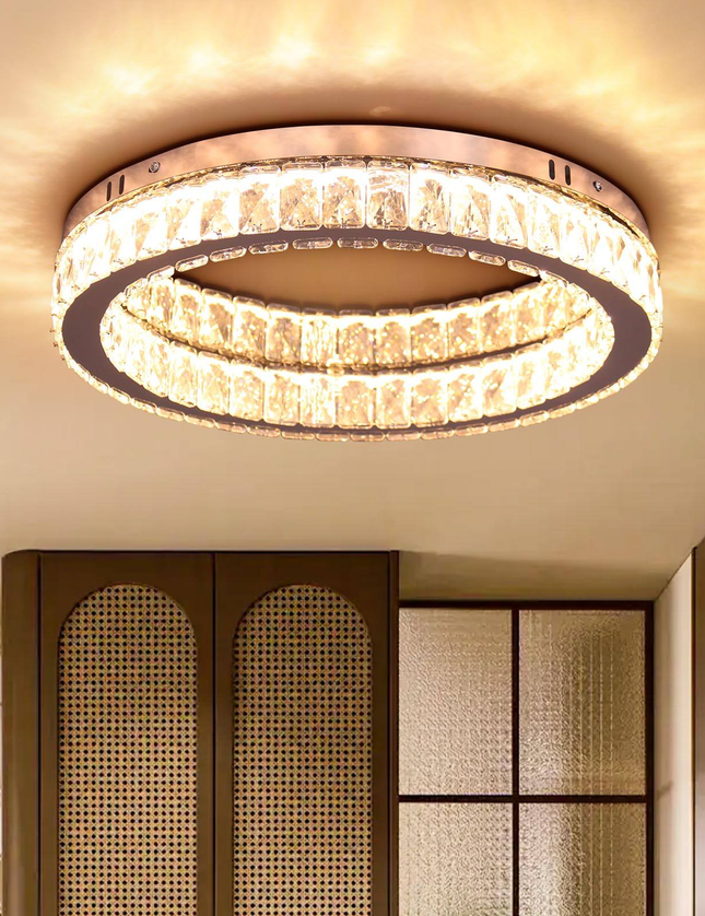 Round LED K9 Crystal Ceiling Light