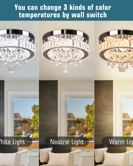 11.8'' Modern Luxury K9 Crystal LED Ceiling Lights