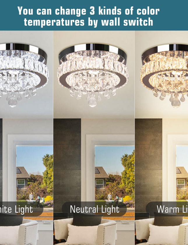 11.8'' Modern Luxury K9 Crystal LED Ceiling Lights