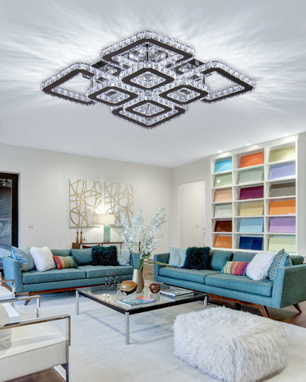 K9 Crystal LED Square Restaurant Ceiling Light