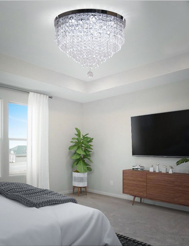 Luxury K9 Crystal LED Round Chandelier