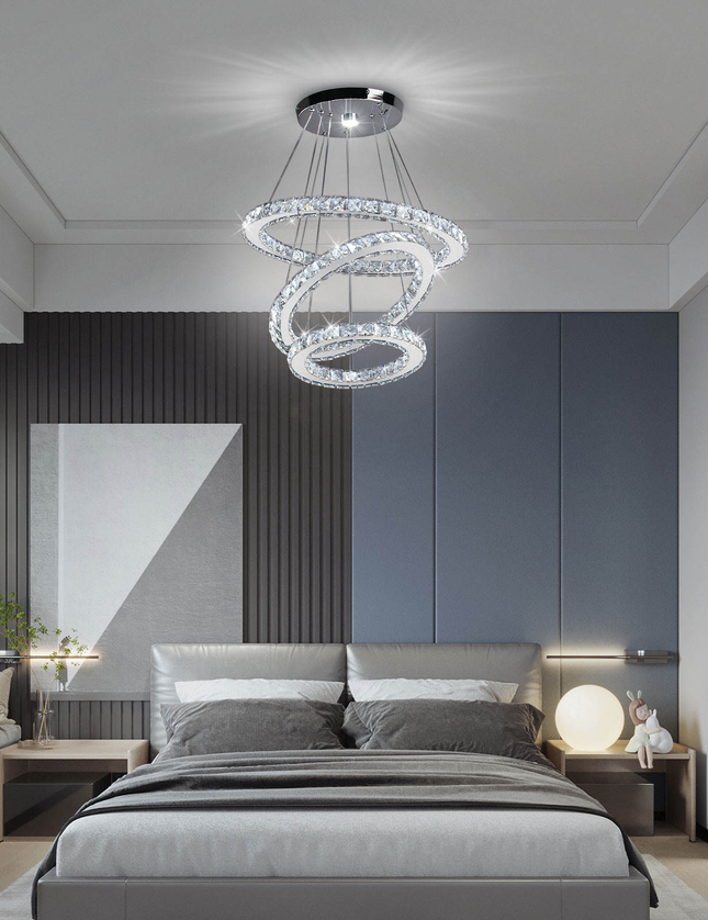 Modern 2-Circular Elegant Crystal Chandeliers