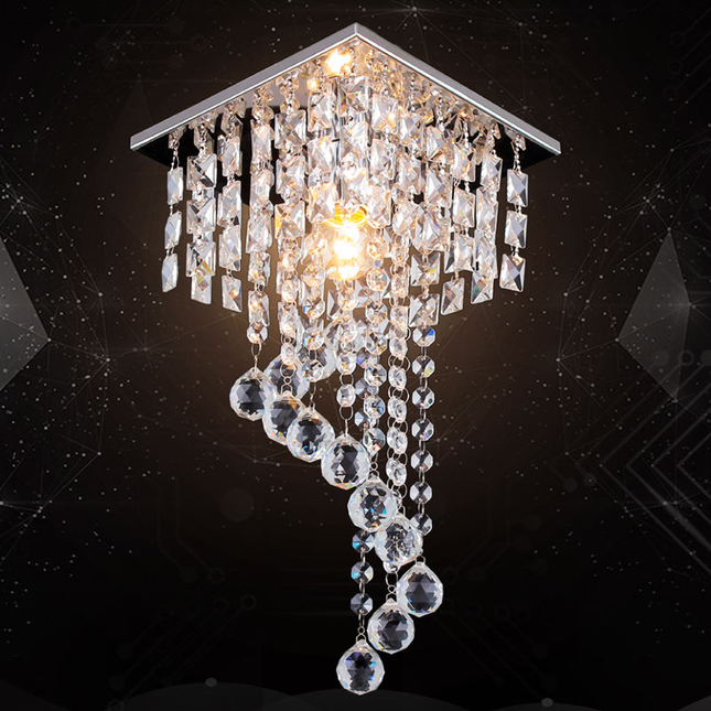 Chandelier Square Shape Crystal Ceiling Light