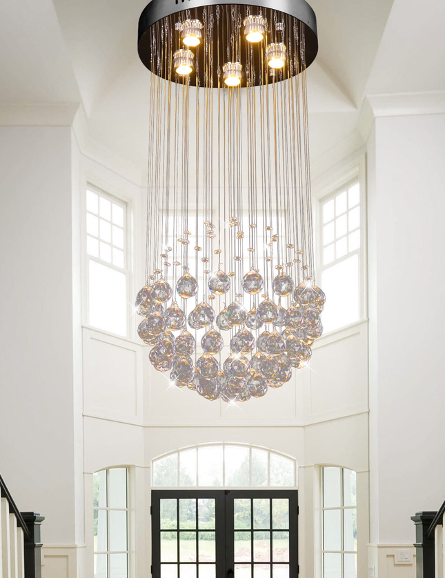 Luxury Led Round K9 Crystal Chandelier