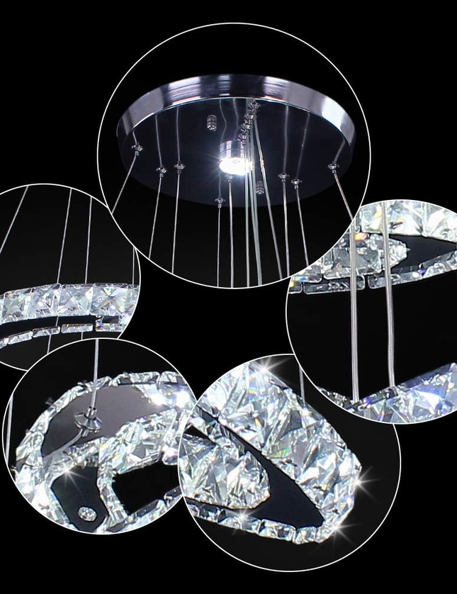 4-Ring Adjustable Modern Crystal LED Chandelier