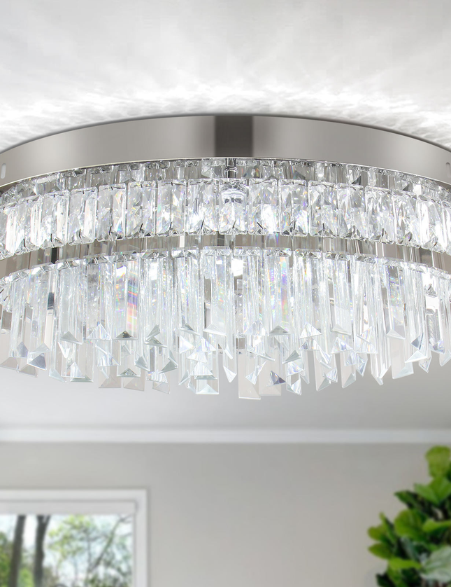 19.6'' Modern Luxury Crystal Hanging Chandelier