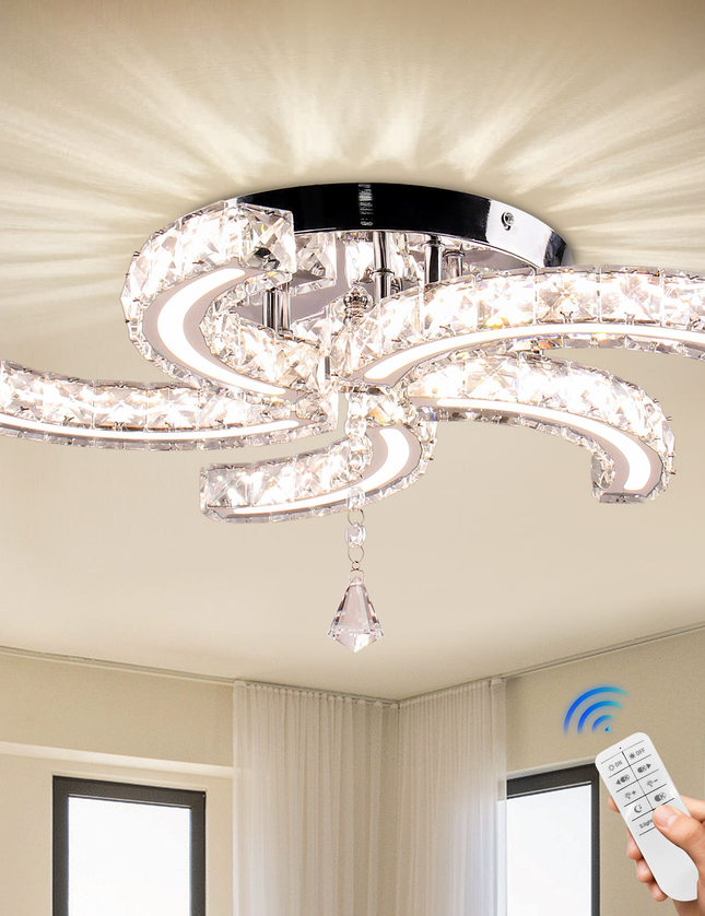 Luxury 5-Sickle Crystal Ceiling Light