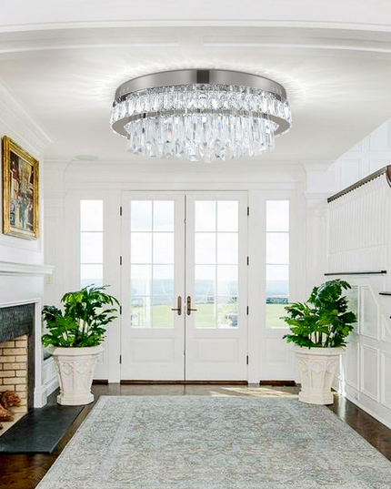 19.6'' Modern Luxury Crystal Hanging Chandelier