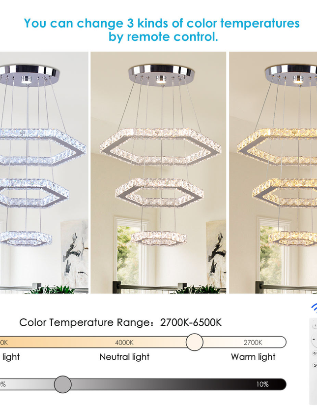 Modern Exquisite LED Crystal Chandelier Pendant Light