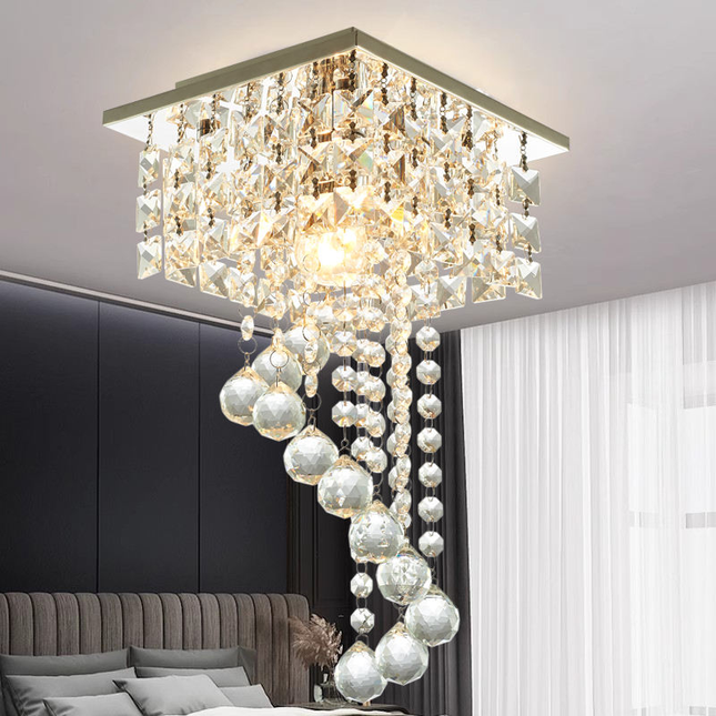 Chandelier Square Shape Crystal Ceiling Light