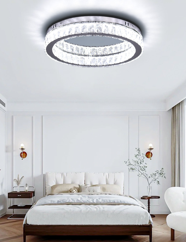 Round LED K9 Crystal Ceiling Light