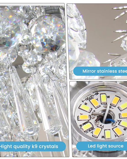 Contemporary Luxury K9 Crystal Flush Mount Ceiling Light
