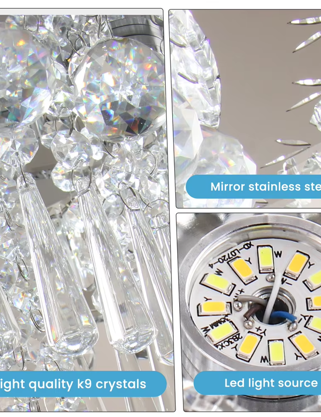 Contemporary Luxury K9 Crystal Flush Mount Ceiling Light
