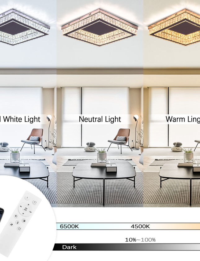 Modern Remote Led K9 Crystal Ceiling Light
