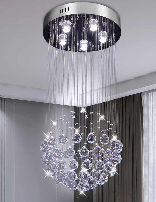 Luxury Led Round K9 Crystal Chandelier
