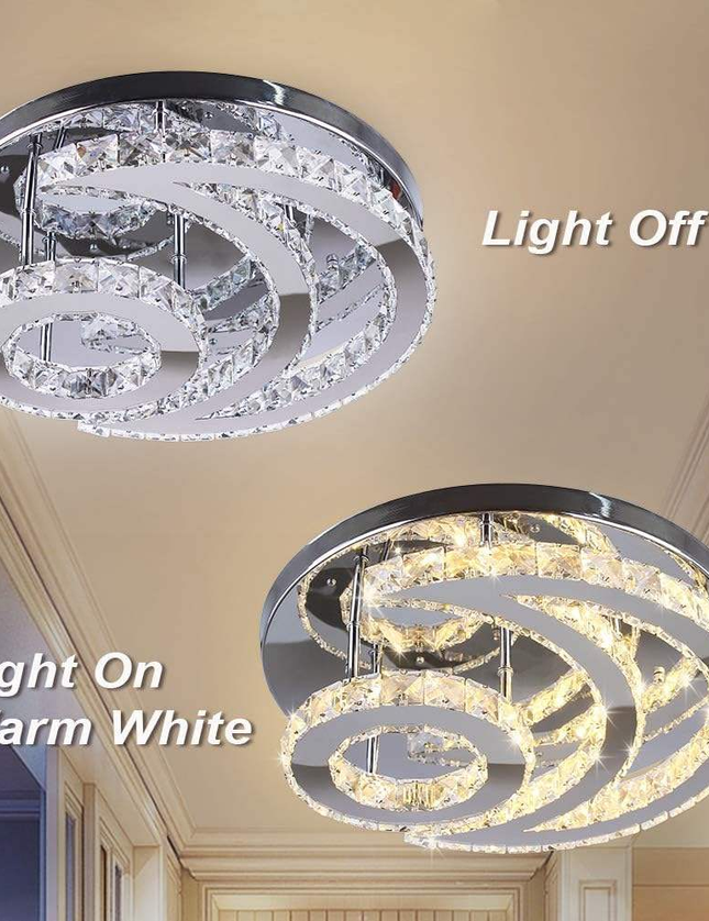 Moon Shape LED Crystal Ceiling Light