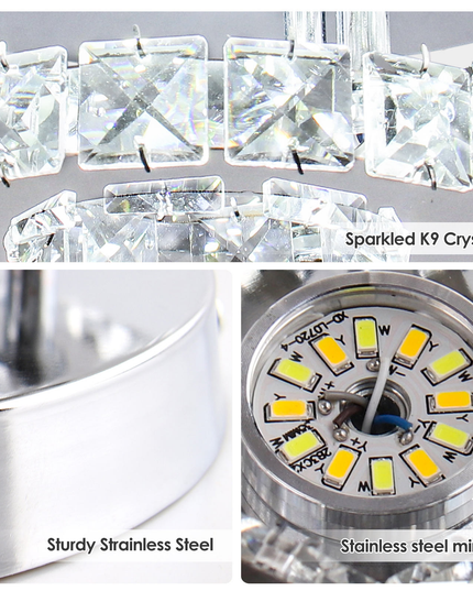 Modern Crystal 2 Tier Round Ceiling Chandelier