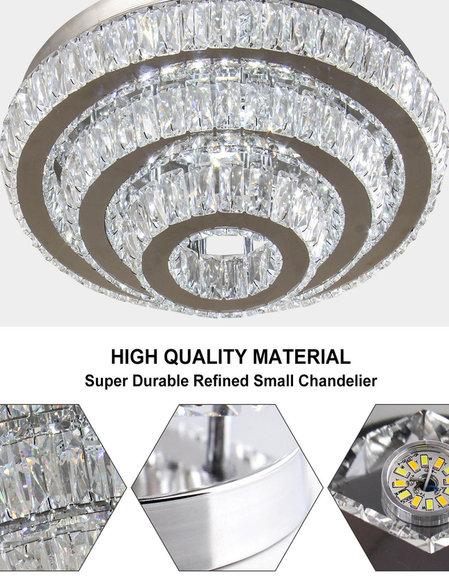 11.8''Modern K9 Crystal LED Ceiling Light
