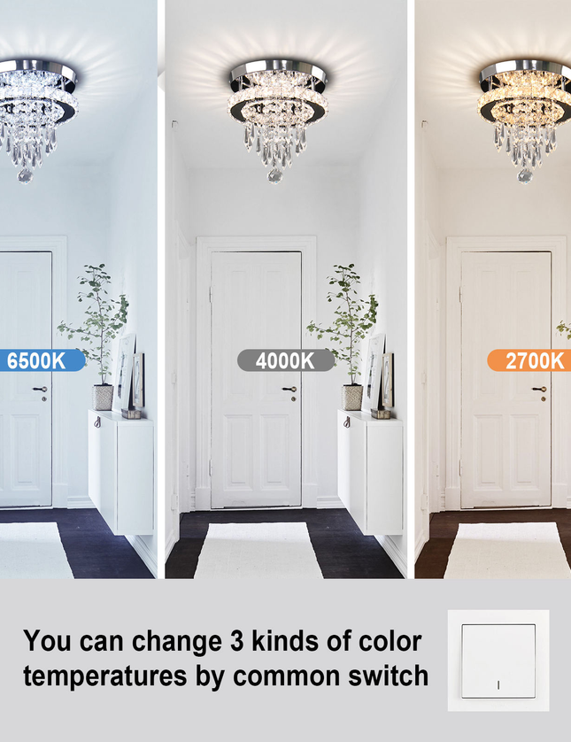 Small Round Modern K9 Crystal Ceiling Light