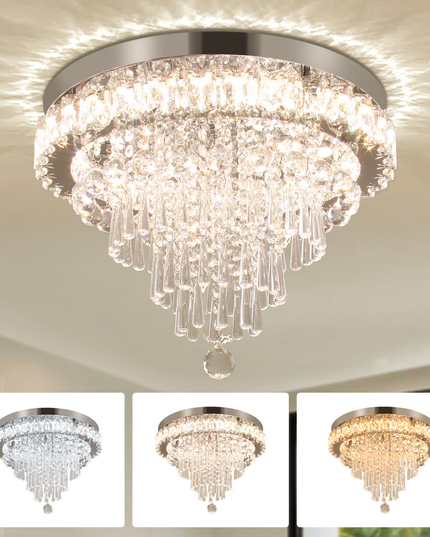 Contemporary Luxury K9 Crystal Flush Mount Ceiling Light