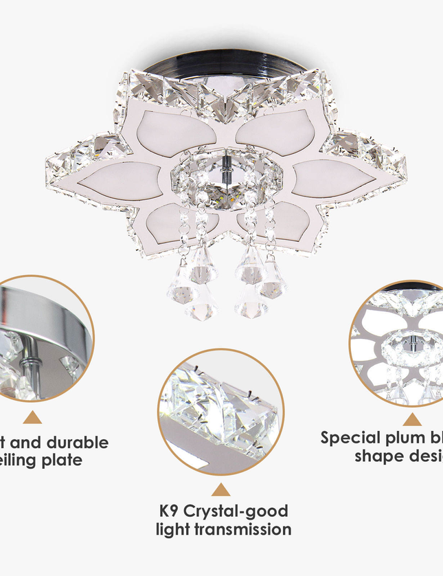 K9 Crystal Flower Design Chandelier
