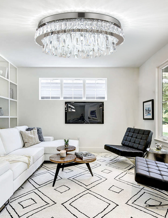 19.6'' Modern Luxury Crystal Hanging Chandelier