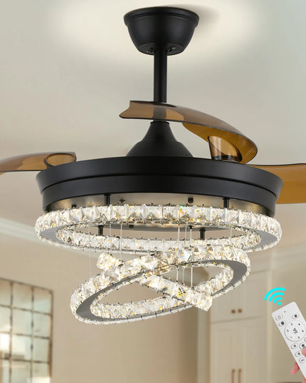 Modern LED dimmable fan light with six speed settings